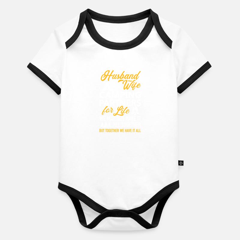 camping Body Bébé bio contrasté manches courtes