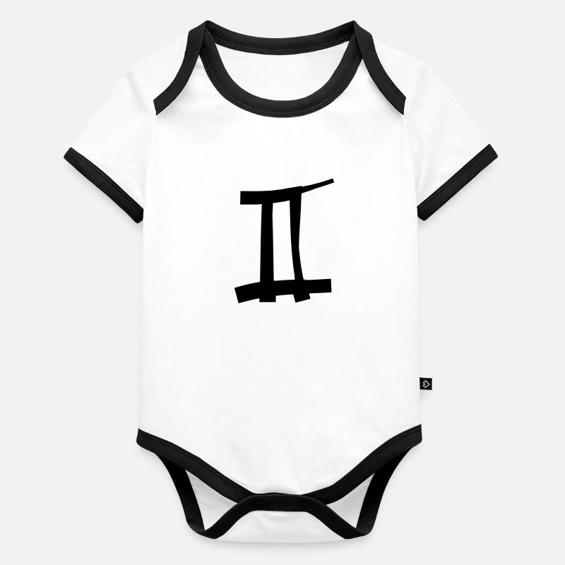 Gemini zodiac sign Organic Baby Contrasting Bodysuit