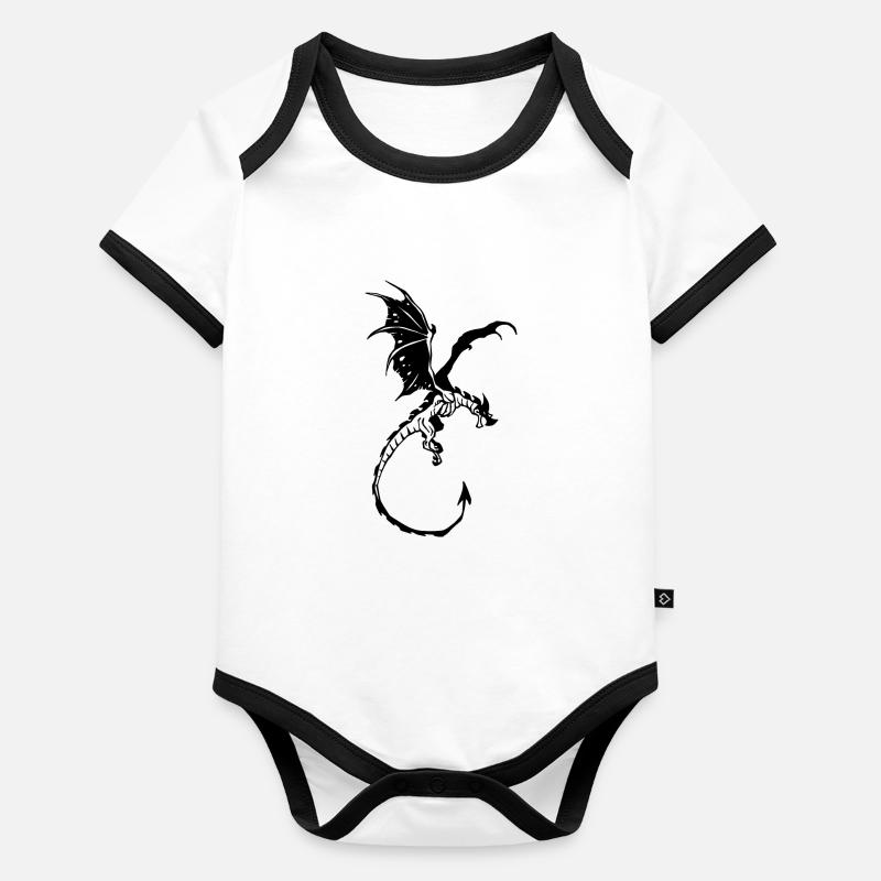 Drache Baby Bio-Kurzarm-Kontrastbody