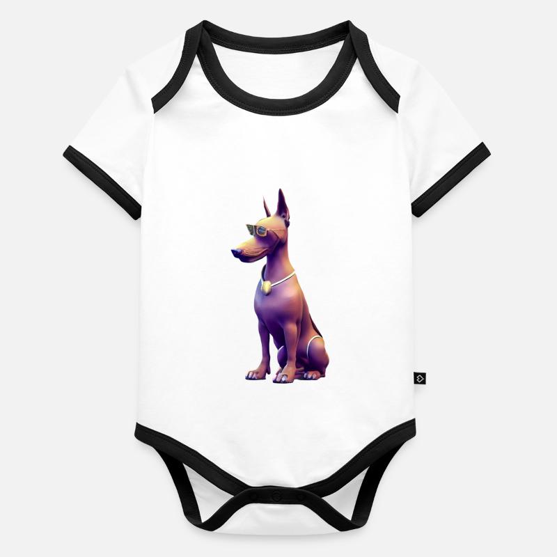 Doberman Body Bébé bio contrasté manches courtes