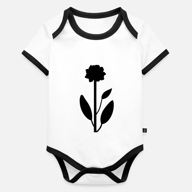 Blume mit Stiel Baby Bio-Kurzarm-Kontrastbody