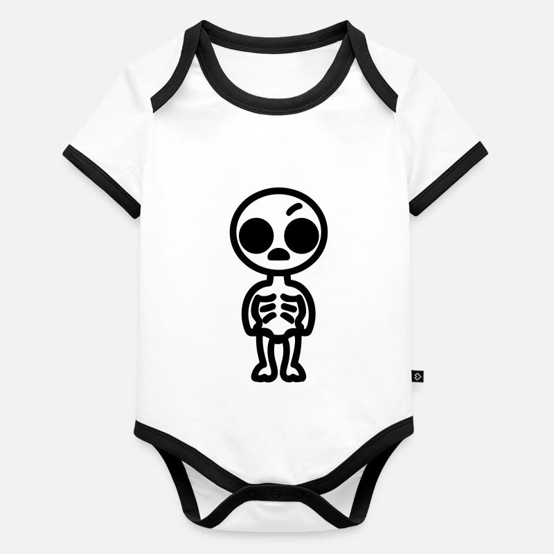 extraterrestre Body Bébé bio contrasté manches courtes