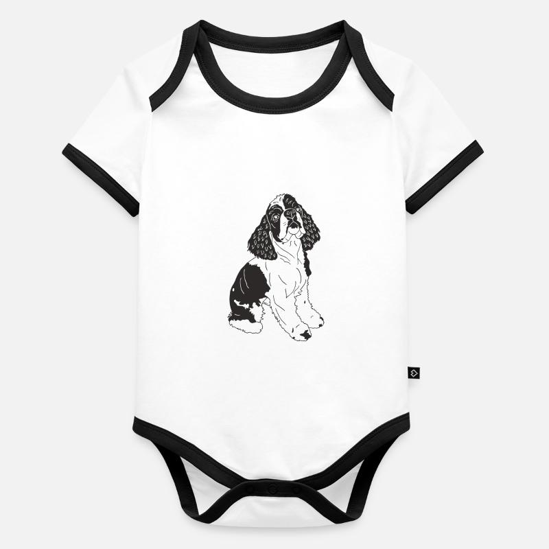 Cocker Spaniel Baby Bio-Kurzarm-Kontrastbody