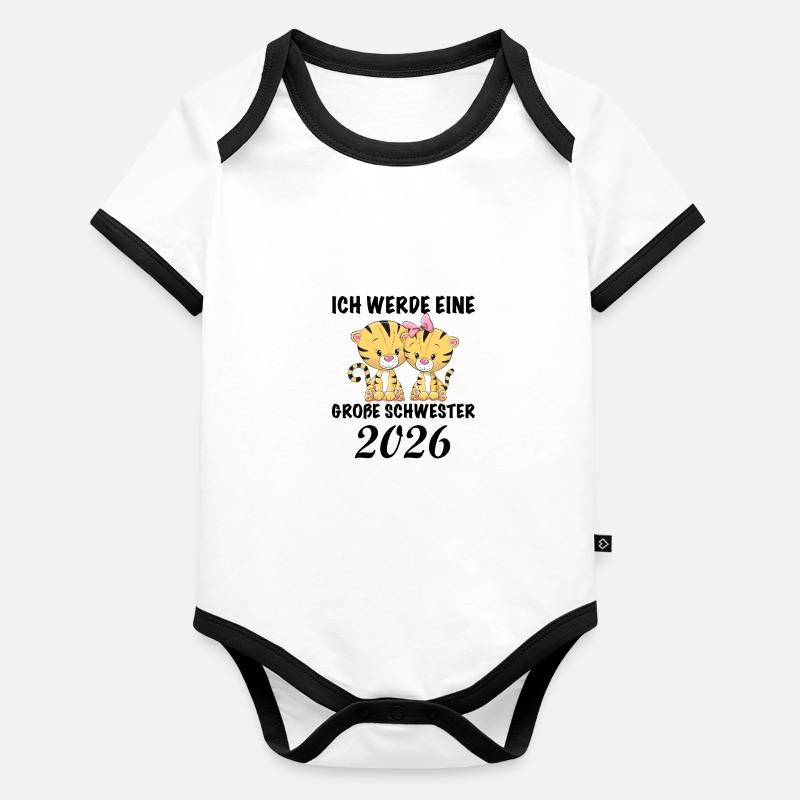 Ich Werde Eine Große Schwester 2026 Baby Bio-Kurzarm-Kontrastbody