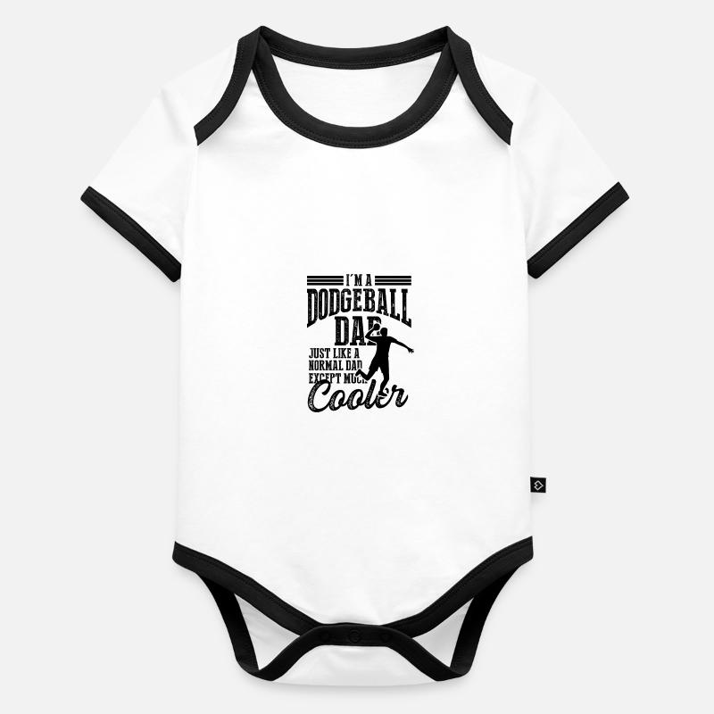 dodgeball dad papa Baby Bio-Kurzarm-Kontrastbody