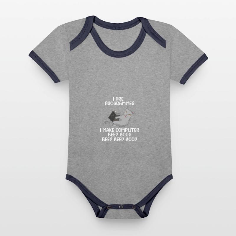 I Are Programmer I Make Computer Beep Bop Coder So Baby Bio-Kurzarm-Kontrastbody