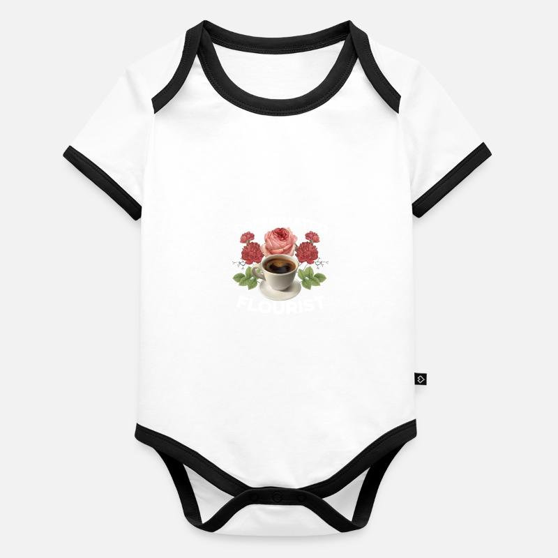 Caffeinated Florist Gardener Botanical Plant Lover Baby Bio-Kurzarm-Kontrastbody