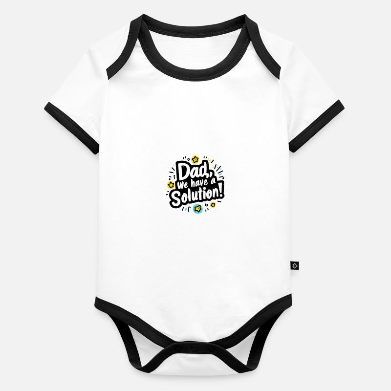 Dad we have a solution Body Bébé bio contrasté manches courtes