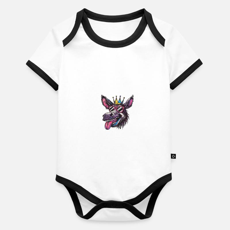 Donkey Birthday Funny Party Organic Baby Contrasting Bodysuit