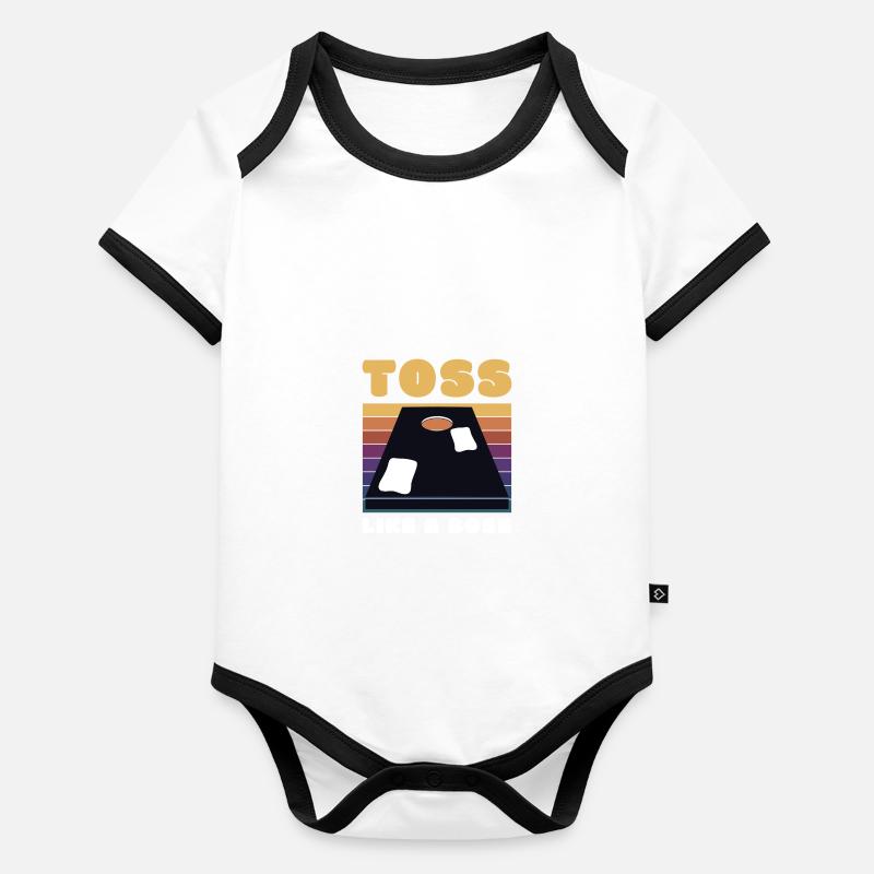 Cornhole Sommer Spiel Geschenk Baby Bio-Kurzarm-Kontrastbody