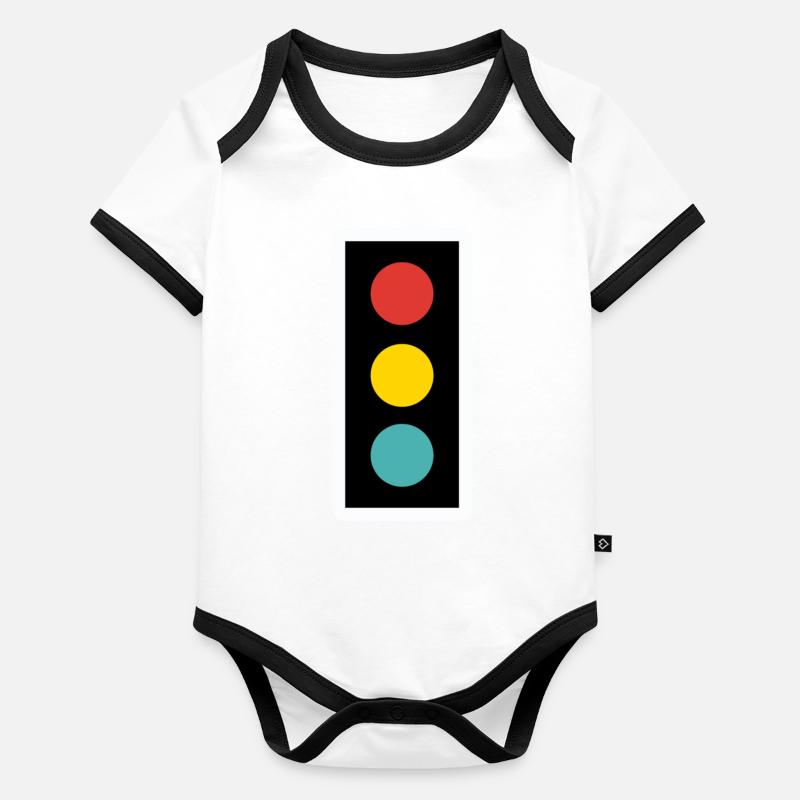 Feu de circulation pour enfants - Body Bébé bio contrasté manches courtes - undefined