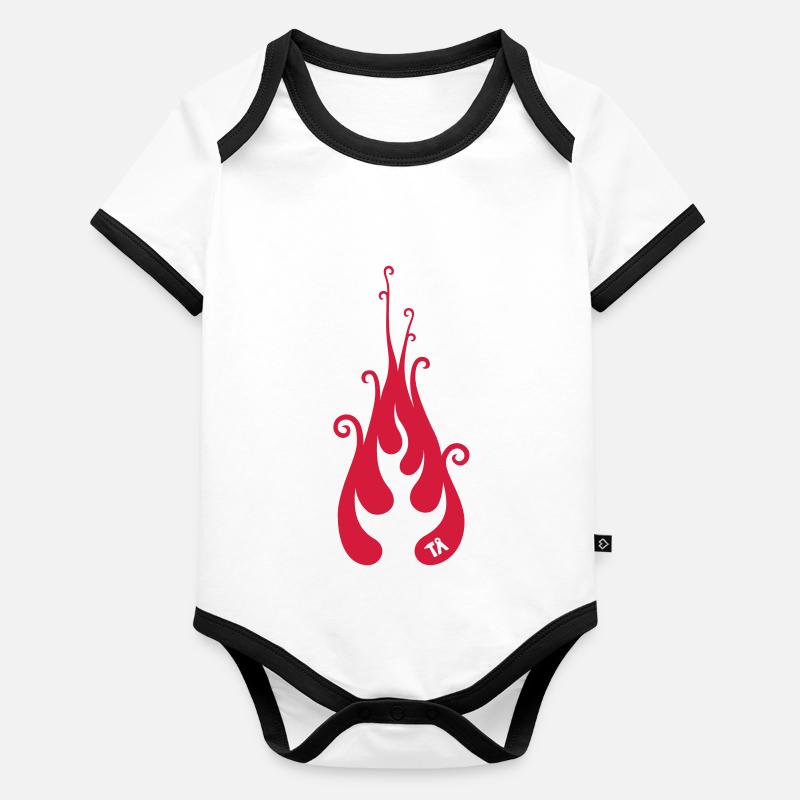 Logo de feu Body Bébé bio contrasté manches courtes
