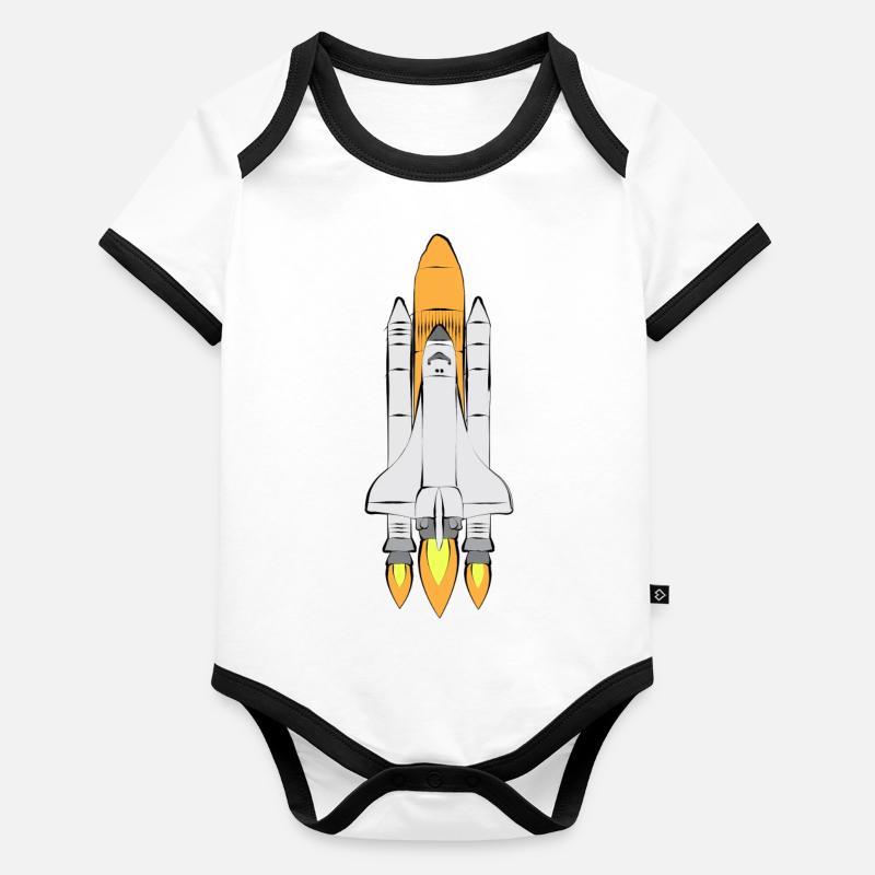 navette spatiale Body Bébé bio contrasté manches courtes
