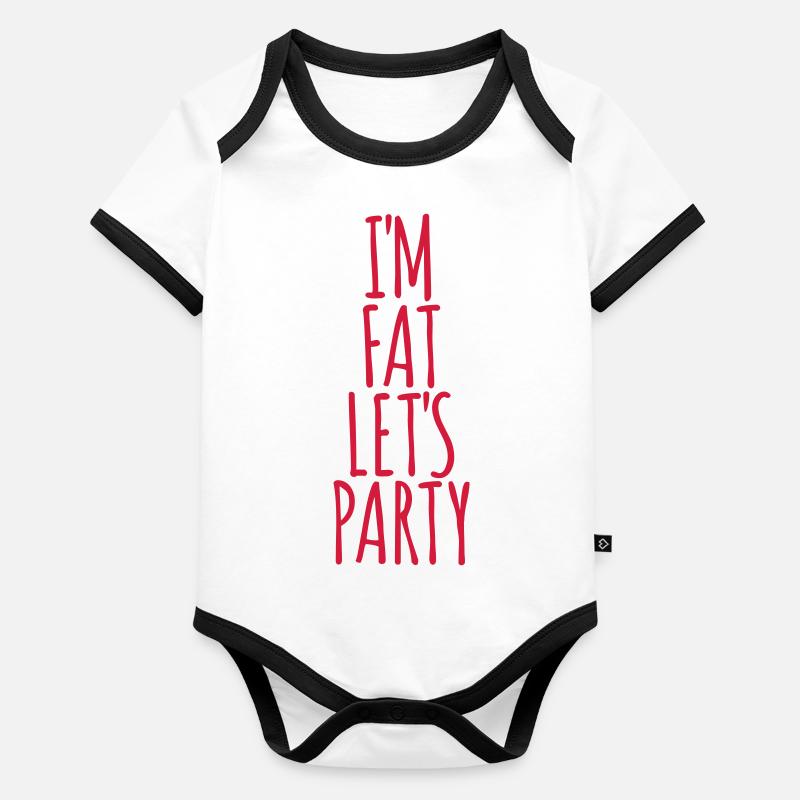 at the fat lets party Organic Baby Contrasting Bodysuit