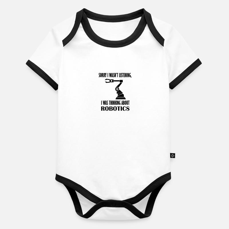 Robotic Engineer Mechanic Robots Organic Baby Contrasting Bodysuit