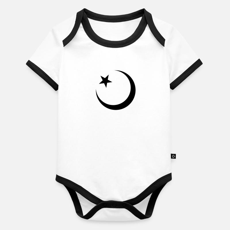 Conception de symbole de l'Islam Body Bébé bio contrasté manches courtes