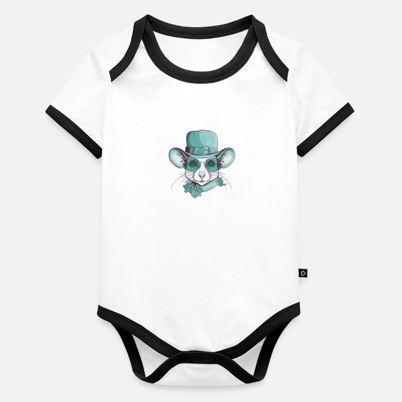 Maus Baby Bio-Kurzarm-Kontrastbody