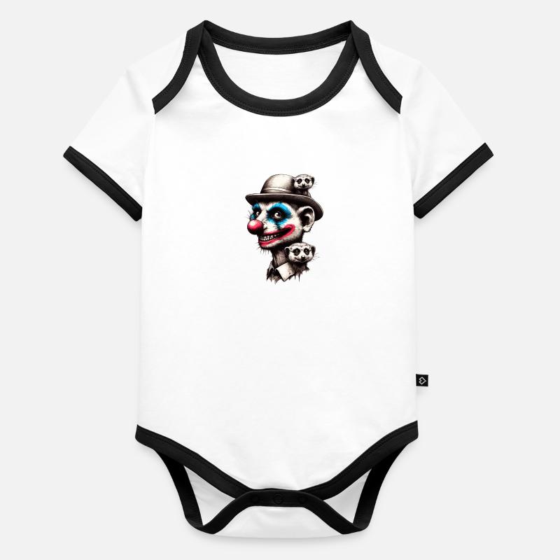 Clown de suricate Body Bébé bio contrasté manches courtes