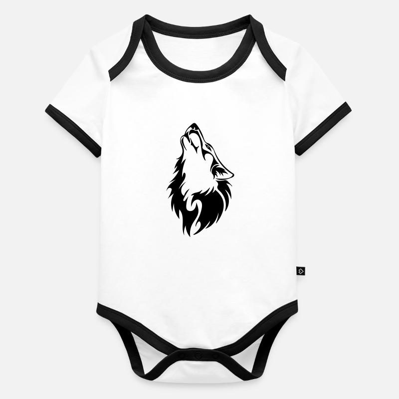 Loup - Body Bébé bio contrasté manches courtes - 