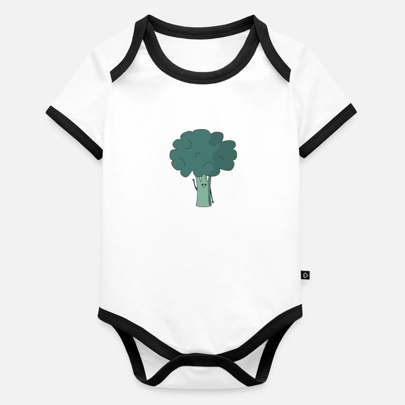 Brocoli amical Body Bébé bio contrasté manches courtes