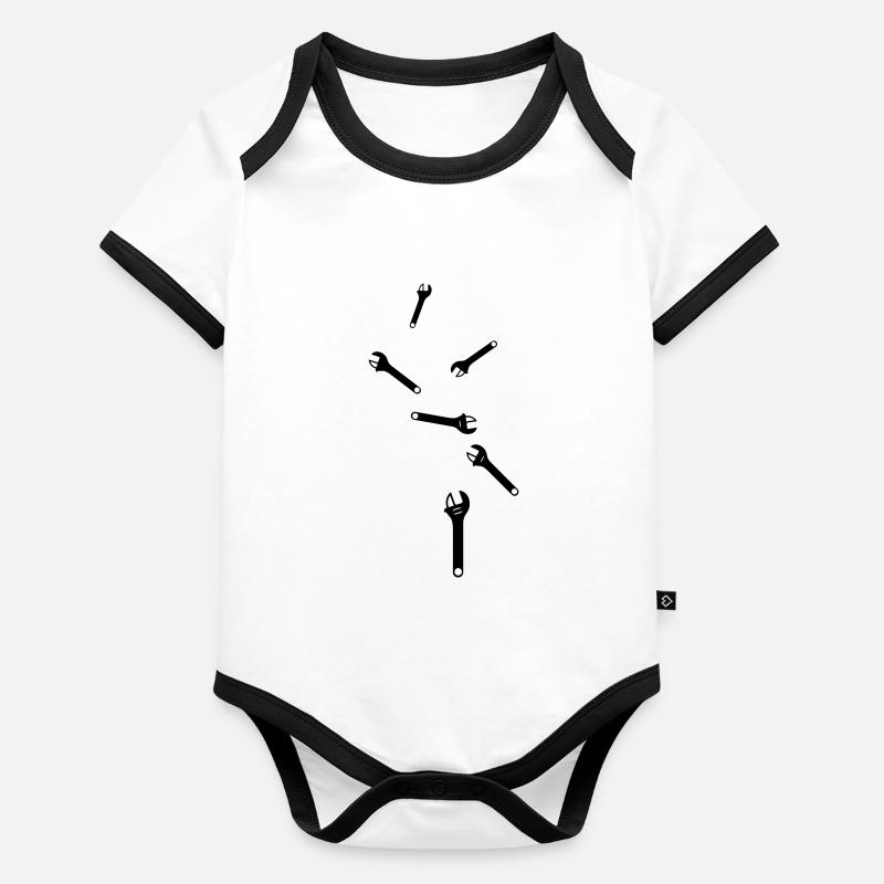 Wrench Icon Organic Baby Contrasting Bodysuit