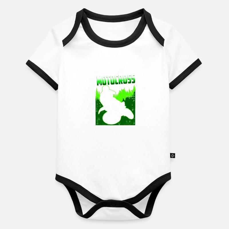 motocross Body Bébé bio contrasté manches courtes