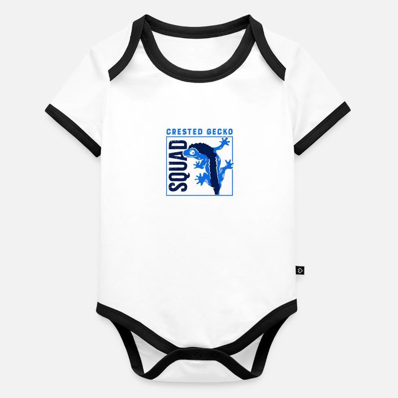 Exotic Animal Geckos Cute Lizard Crested Gecko Organic Baby Contrasting Bodysuit