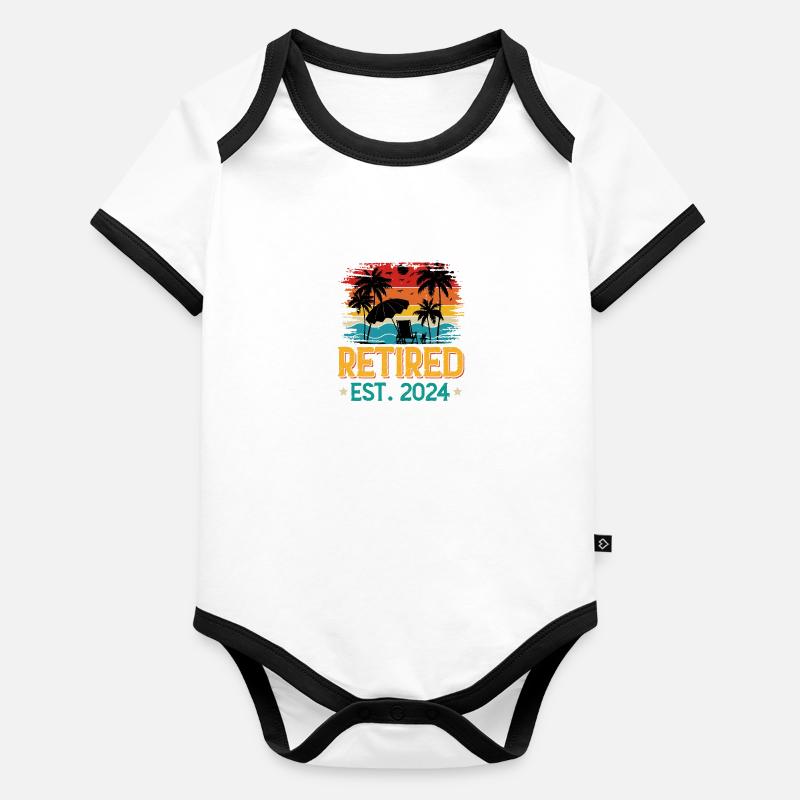 Retraité 2024 Body Bébé bio contrasté manches courtes