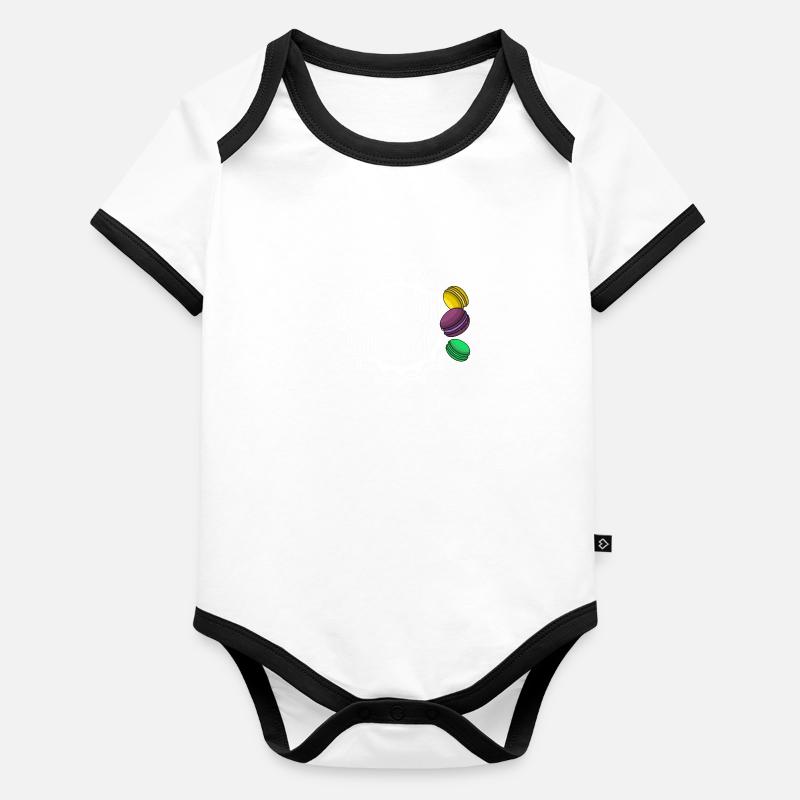Macaroon Dessert Kekse Italien Geschenk Baby Bio-Kurzarm-Kontrastbody