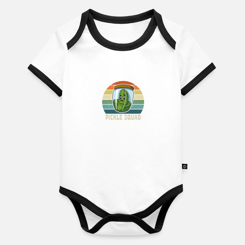 Concombres Nourriture Cornichons Plat Végétalien Body Bébé bio contrasté manches courtes