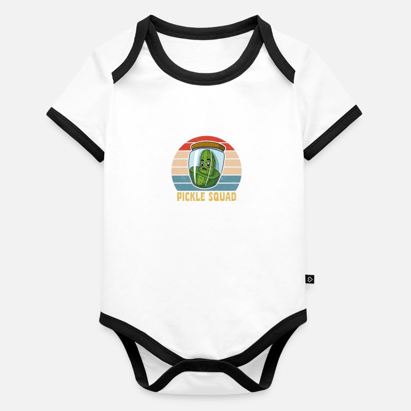 Concombres Nourriture Cornichons Plat Végétalien Body Bébé bio contrasté manches courtes
