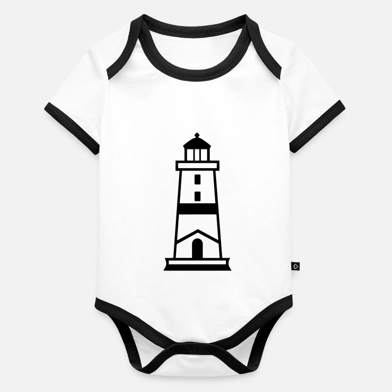 Leuchtturm Baby Bio-Kurzarm-Kontrastbody