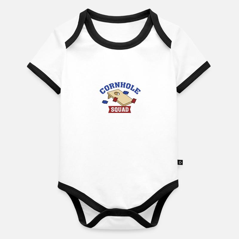 Sac à lancer avec citation ironique de Cornhole Body Bébé bio contrasté manches courtes