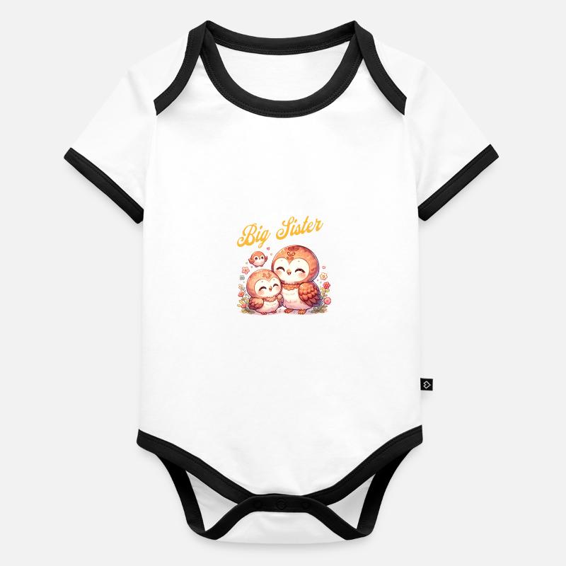 Ich werde eine große Schwester süße Eulen Baby Bio-Kurzarm-Kontrastbody
