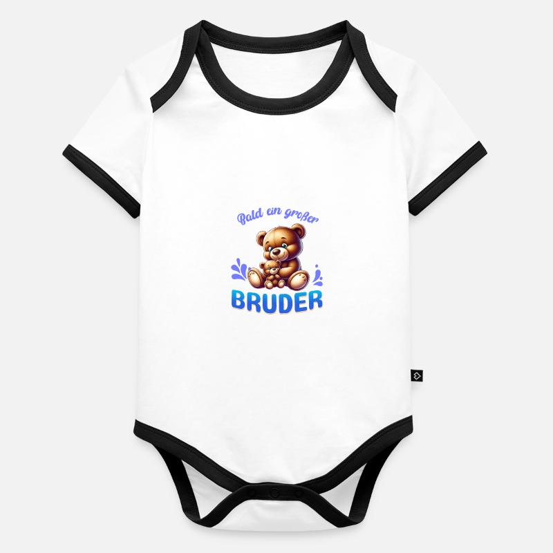 Bald bin ich ein großer Bruder Baby Bio-Kurzarm-Kontrastbody