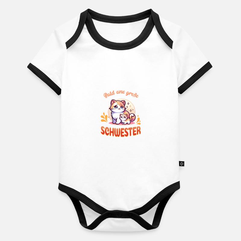 Soon a big sister Organic Baby Contrasting Bodysuit