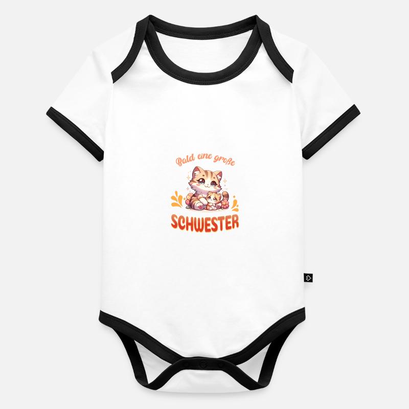 Soon a big sister Organic Baby Contrasting Bodysuit