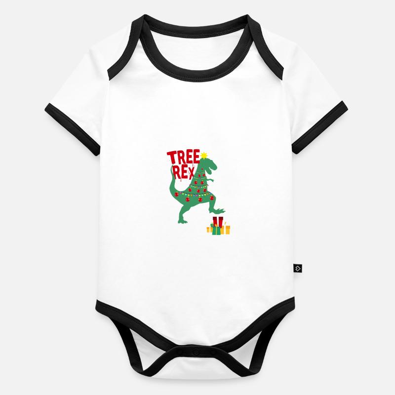 Idée cadeau de Noël Tree Rex Body Bébé bio contrasté manches courtes