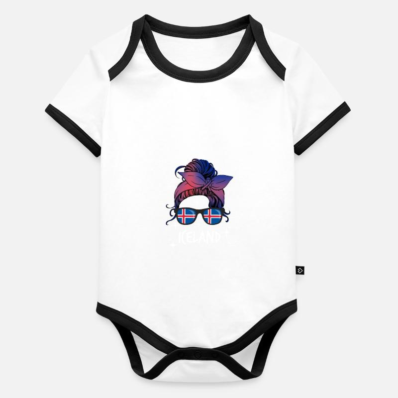 Island Baby Bio-Kurzarm-Kontrastbody