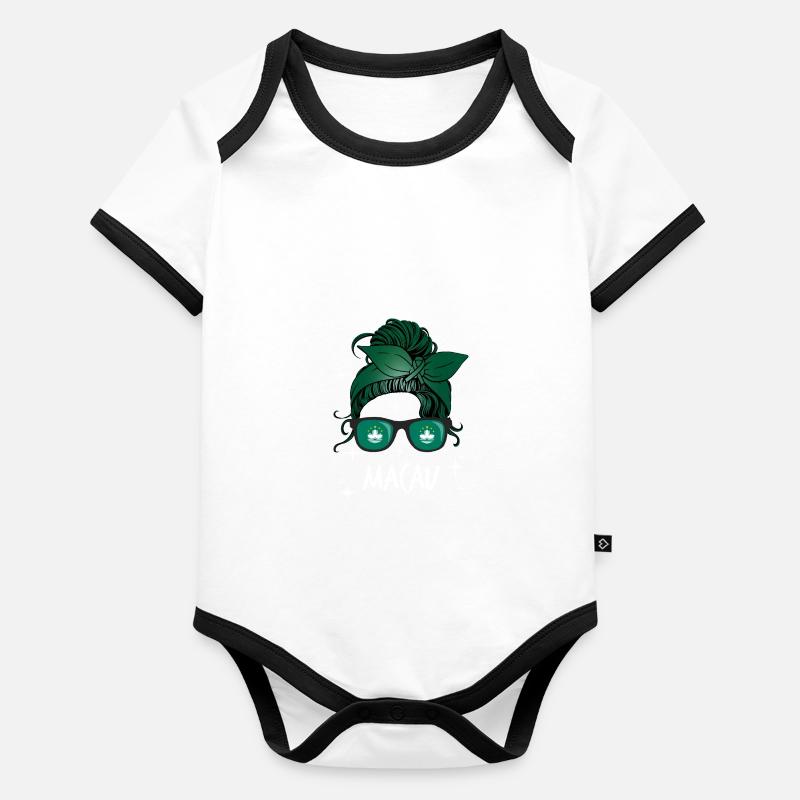 Macao Body Bébé bio contrasté manches courtes