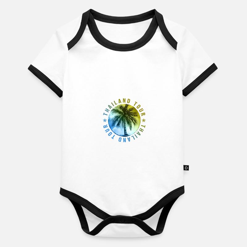 Vacances en Thaïlande Body Bébé bio contrasté manches courtes
