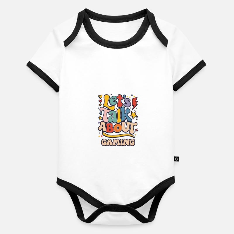 Let's Talk About Gaming Fun and Colorful Design Organic Baby Contrasting Bodysuit