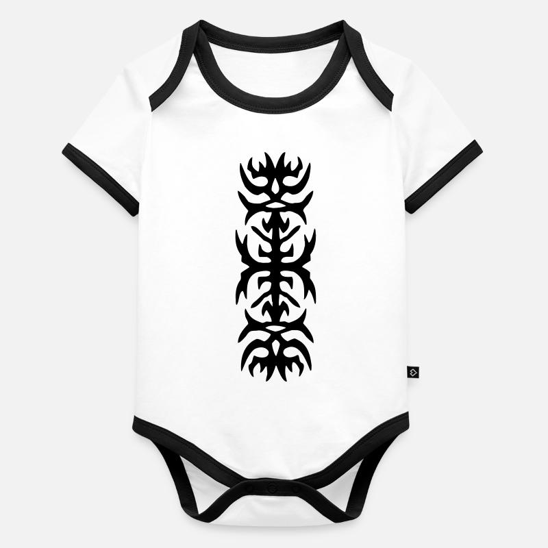 tribal_68 Body Bébé bio contrasté manches courtes