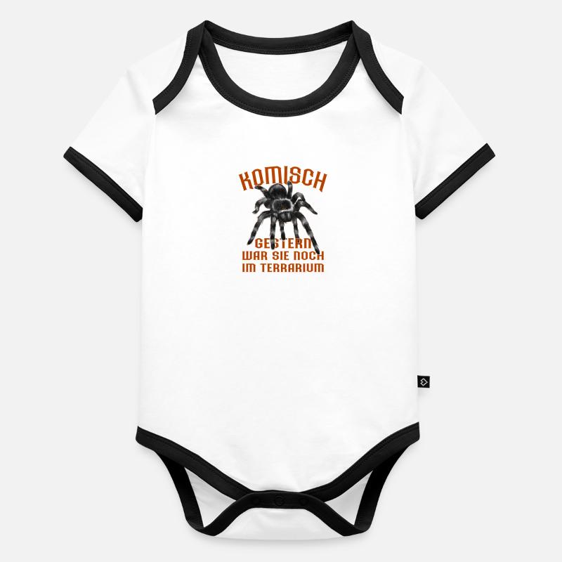 Spinnen Terrarium Tarantel Vogelspinne Geschenk Baby Bio-Kurzarm-Kontrastbody