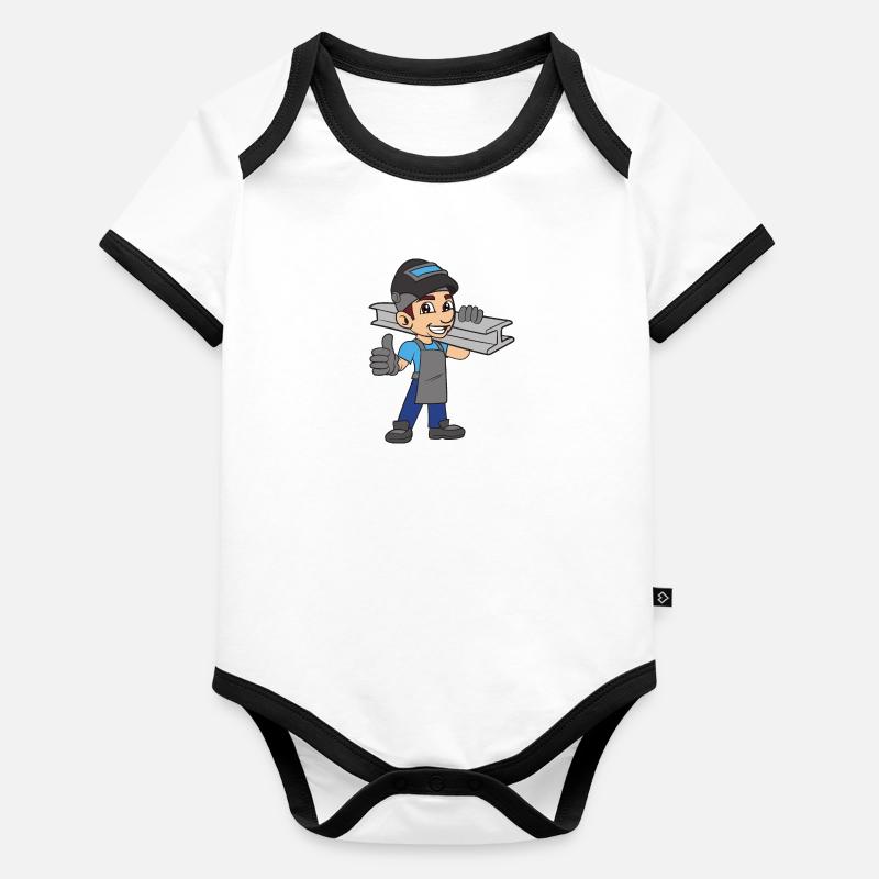 Métallurgistes soudeurs Body Bébé bio contrasté manches courtes