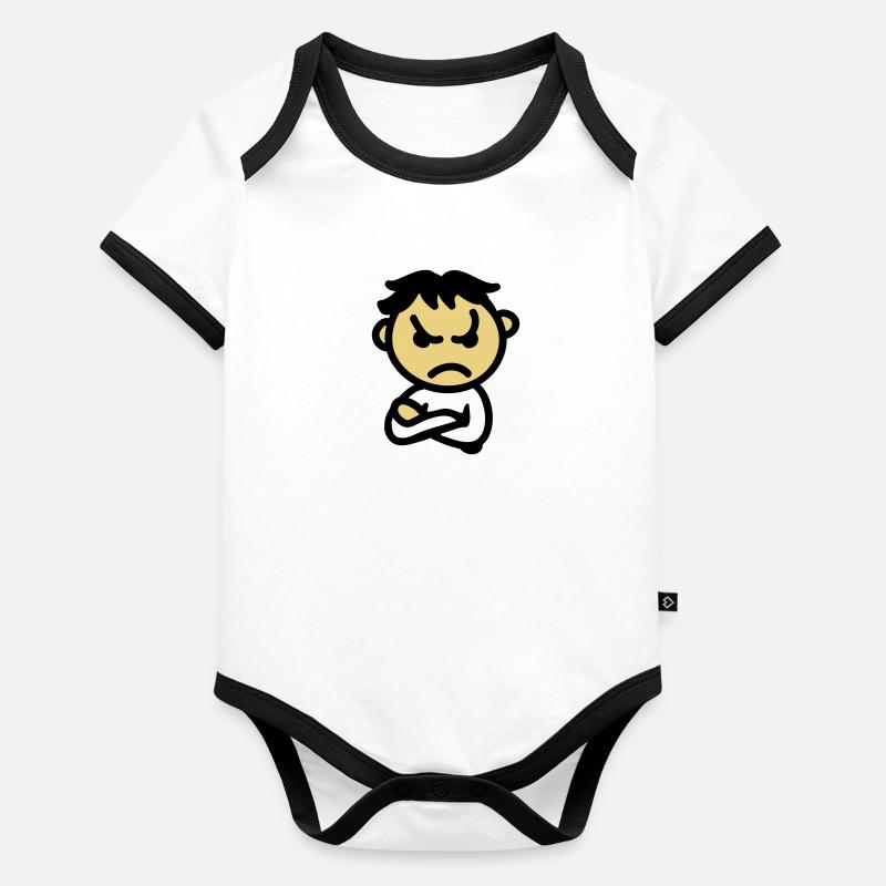 mauvaise humeur Body Bébé bio contrasté manches courtes