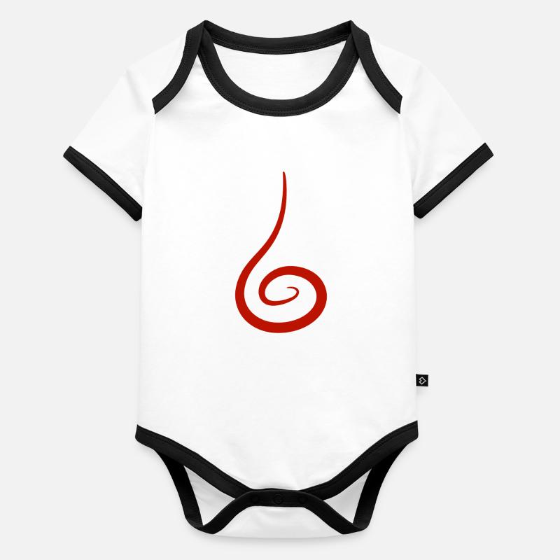 Symbole de feu. Body Bébé bio contrasté manches courtes