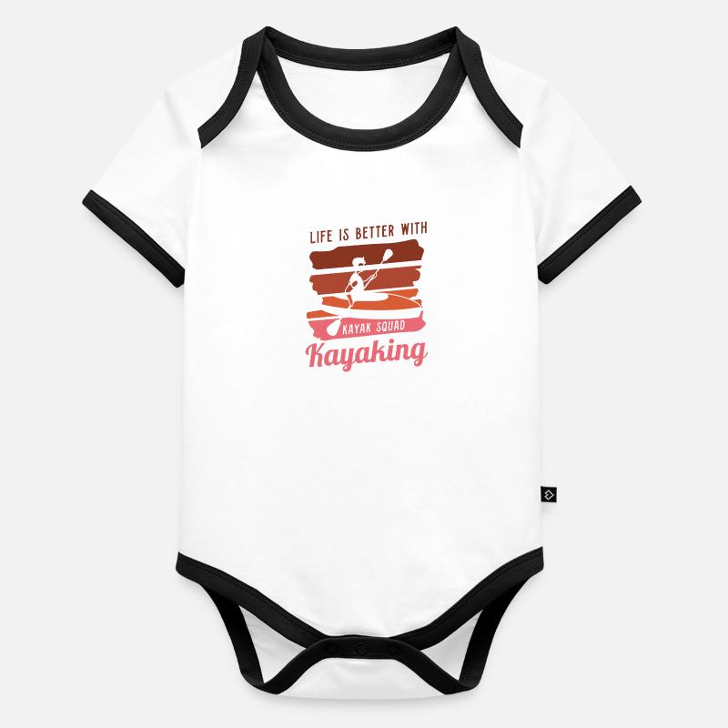 Life With Kayaking Canoe Whitewater Kayak Organic Baby Contrasting Bodysuit