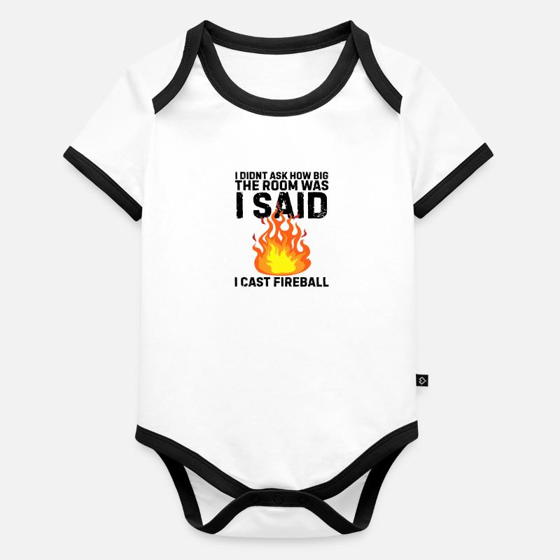 Fireball Board Game Nerd Geek Gift Organic Baby Contrasting Bodysuit