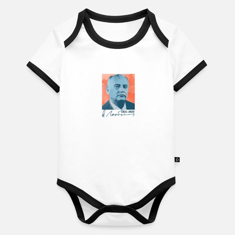 rip gorbi,gorbi,Mikhaïl Gorbatchev,Gorbatchev Body Bébé bio contrasté manches courtes